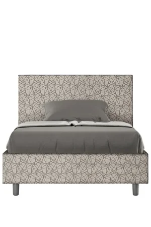 Letto 1 Piazza e Mezzo 120x200 cm con Rete Adele Era 02 Grigio Direttamente Dal Produttore