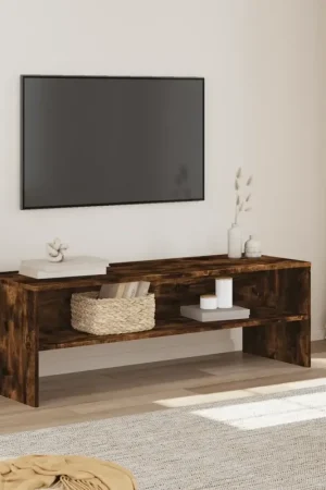 Mobile TV Rovere Fumo 120x40x40 cm in Legno Multistrato 835564 Offerta Speciale
