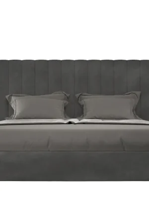 Letto Matrimoniale 160x210 cm con Rete Agueda Grigio Novità