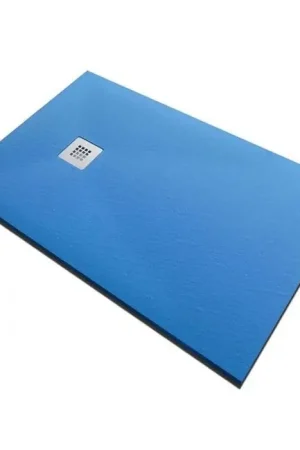 Miglior Prezzo Piatto doccia in pietra SOLIDSTONE alto 2,8 cm - Blu Amalfi RAL 5012 - Misura: 70x140 x 2,8h