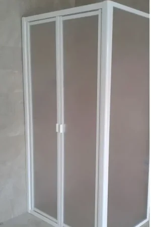 Box doccia acrilico - 2 lati, fisso piu' saloon (2 battenti) - Misura: 80 x 70 x h185 Occasione Imperdibile