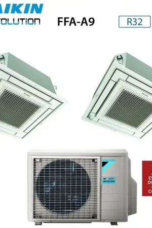 Occasione Imperdibile Climatizzatore Condizionatore Daikin Bluevolution Inverter Dual Split a Cassetta FFA-A 9+18 con 2MXM50A R-32 Wi-Fi Optional Con Griglia Bianca Inclusa 9000+18000 Garanzia Italiana