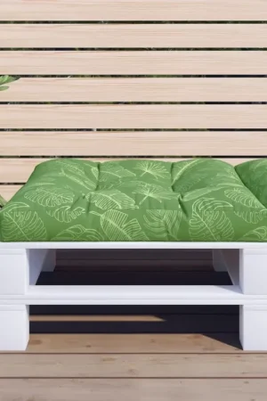 A Buon Prezzo Cuscino per Pallet con Motivo a Foglie 70x70x12 cm in Tessuto 360488