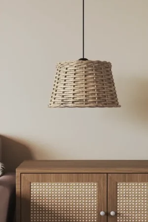 Ultime Pezzi Paralume da Soffitto Marrone Ø38x23 cm in Vimini 364376