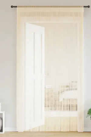 2 Pz Tende a Fili 100x250 cm Crema 132402 Prezzo Di Fabbrica