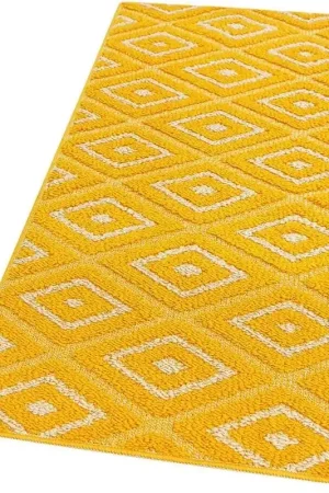 Acquista Ora Tappeto Casa Cucina Rombi 3D 50X40 Cm Bordato Moderno Assorbente Antiscivolo Giallo