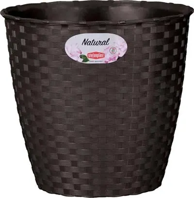 A Buon Prezzo VASO RATTAN TONDO NATURAL STEFANPLAST - PP MOKA CM 24 H.CM 22,5- 2 pezzi
