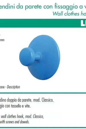 1 appendino da parete classic disco fissaggio a muro azzurro Non Perdere