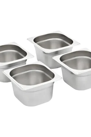 Compra Oggi Stesso Contenitori Gastronorm 12 pz GN 1/6 100 mm in Acciaio Inox 50907